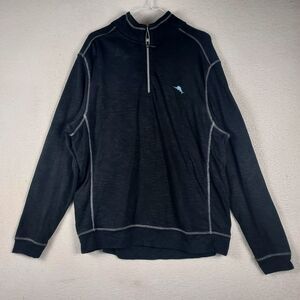 Tommy Bahama Quarter Zip Pullover Mens XL Blue Lightweight Sweatshirt